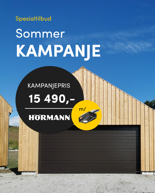 KAMPANJE HÖRMANN GARASJEPORT 2500x2125 MED MOTOR